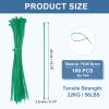 PATIKIL Cable Zip Ties 8 Inch, 100 Pcs Self-Locking Nylon Wire Tie Wraps Heavy Duty Cord Management with 50 lbs Tensile Strength for Indoor and Outdoor, Green (0.1"W) view 2