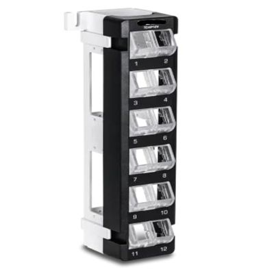 TC-KP12V - 12-Port Blank Angled Wall Mount Keystone Patch Panel