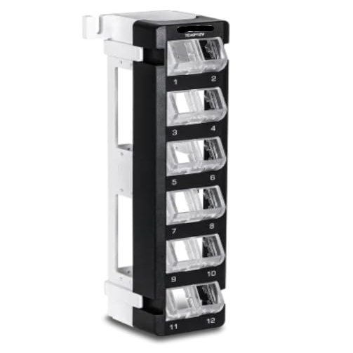 TC-KP12V - 12-Port Blank Angled Wall Mount Keystone Patch Panel