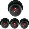 Yuarisx Dummy Fake Security Camera Dome Outdoor Indoor with Fake Flashing Red LED Light for Home Business Wireless CCTV Surveillance 4 Pack Black view 1