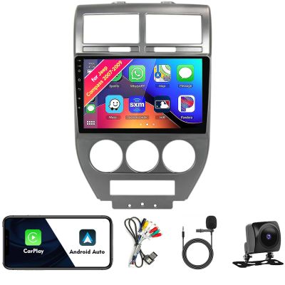 Car Radio Stereo for Jeep Compass 2007 2008 2009, Android 13, 10.1" IPS Touch Screen Upgrade Dash Kit with CarPlay & Android Auto, GPS Navigation DSP SWC 5G WiFi Camera 8CORE 4+32GB