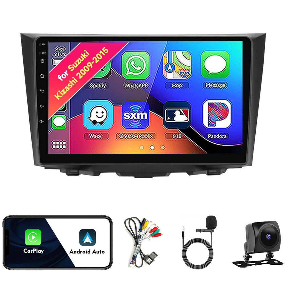 Car Radio Stereo for Suzuki Kizashi 2009-2015, Android 13, 9" IPS Touch Screen Upgrade Dash Kit with CarPlay & Android Auto, GPS Navigation DSP SWC 5G WiFi Camera 8CORE 4+32GB
