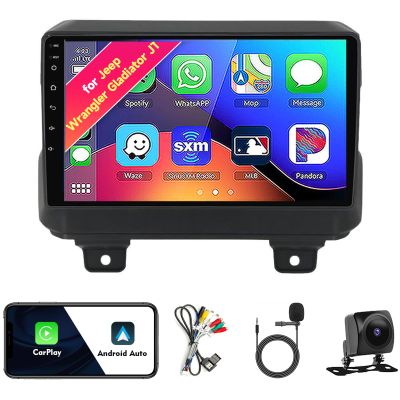 Car Radio Stereo for Jeep Wrangler Gladiator JT 2018-2021, Android 13, 9" IPS Touch Screen Upgrade Dash Kit with CarPlay & Android Auto, GPS Navigation DSP SWC 5G WiFi Camera 8CORE 8+256GB