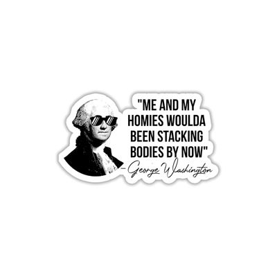 314PI Me & My Homies Woulda Been Stacking Bodies by Now Sticker, Sarcastic Water Assistant Funny Meme Stickers, Funny Decal for Water Bottle Phone Laptop, Gift for Girls Boys Adults (Size 4")