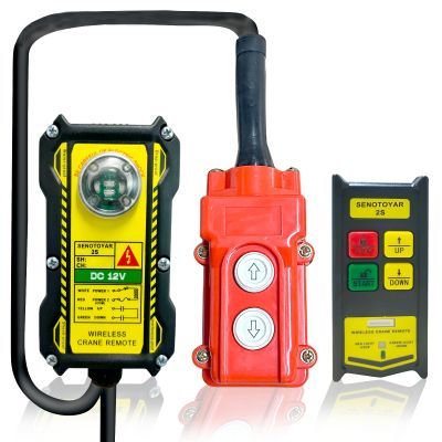 2 in 1 Crane Remote,Wireless Crane Remote Control 12V Dump Trailer Wireless Remote Accessories Wire Winch Controller Up-Down Switch Control Station