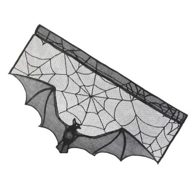 Black Bat Decorative Curtain for Halloween Party Porch Hanging Decoration