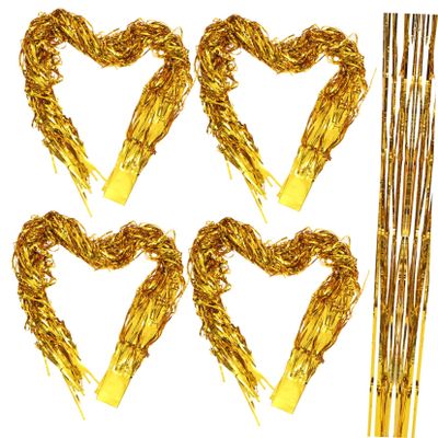 BELLIFFY 4pcs Foil Fringe Curtain Decorations Tinsel Backdrop for Birthday Wedding Bridal Supplies Eye-catching Photo Prop Streamers Material