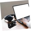 Veemoon 1set Desk Laptop Stand Under Table Holder Metal Construction Compact Design for Laptops Keyboards Cable Boxes Easy to Install Black view 2