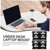 Veemoon 1set Desk Laptop Stand Under Table Holder Metal Construction Compact Design for Laptops Keyboards Cable Boxes Easy to Install Black view 3