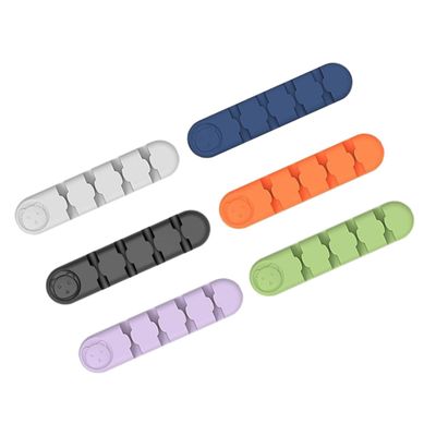 LALAFINA 6pcs Elastic Cable Wrappers Wire Holder Clips for Cables Cord Holders for Appliances Desktop Organizers Wire Management Clips