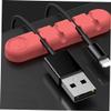 LALAFINA 6pcs Elastic Cable Wrappers Wire Holder Clips for Cables Cord Holders for Appliances Desktop Organizers Wire Management Clips view 3
