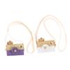VANZACK 2pcs Wooden Imitation Camera Toy for Boys and Girls Beech Material Playthings and Decor Simulation Camera Model for Birthday and Christmas Cute Neck Hanging Design view 1