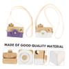 VANZACK 2pcs Wooden Imitation Camera Toy for Boys and Girls Beech Material Playthings and Decor Simulation Camera Model for Birthday and Christmas Cute Neck Hanging Design view 2