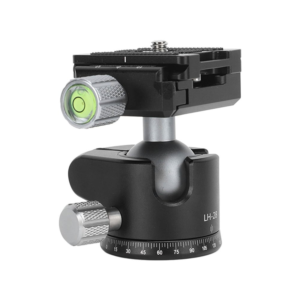 Aluminium Alloy Ball Head 360 Degrees Panoramic Tripod Head 6KG Load Universal Quick Release Plate 3/8in Thread Mount