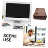 Abaodam Ergonomic Monitor Stand Riser Computer Display Shelf for Office Desk Walnut Finish Organizes Workspace Improves Posture and Reduces Neck Pain view 3