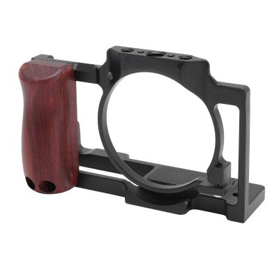 Camera Cage for ZV1 Video Making Camera Rig, with Cold Shoe Mount and 1/4 inch Screw Holes, Aluminum Cage with Non Slip Pad, Lightweight Protective Camera Cage for ZV1 (Black)