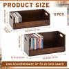 CroBlissful 2 Set Wooden DVD and CD Storage Box Cassette Tape Display Stand Holder Rack with Carrying Handle, Organizer Shelf for Movie Cases, Each Can Store up to 36 CDs and 26 DVDs (Brown) view 2