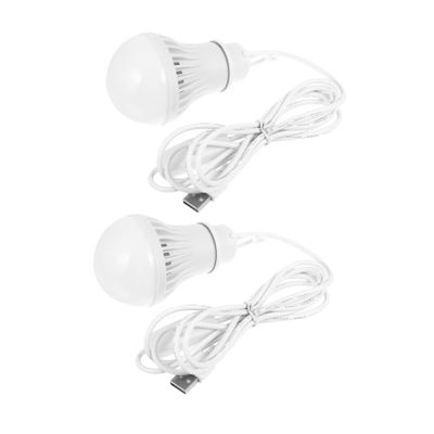 Abaodam 2pcs USB Led Camping Light Bulbs Solar USB Lights for Night Market Portable Lantern Hook Rechargeable for Outdoor Bedroom Garden