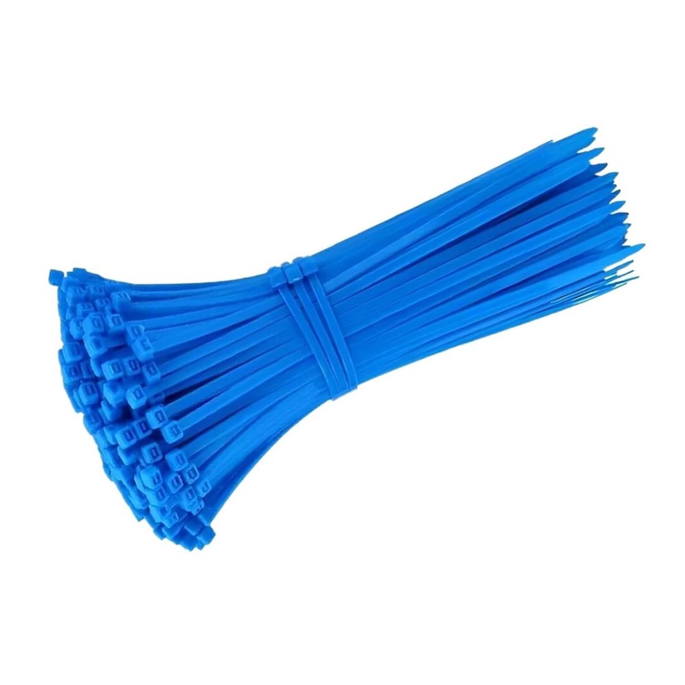 100Pcs Nylon Cable Ties Adjustable Self-locking Cord Ties Straps Fastening Loop Reusable Plastic Wire Ties(Blue,3X150MM)