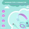 Bywulanda Upgrade USB Type C Kids Headphone for School, 94dB Safe Volume Limited, HD Stereo Sound, Foldable Lightweight On-Ear Headphones for Boys/Girls/Students/Tablet/Travel(Mint Green) view 2