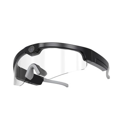 MIUXGIO Smart Glasses with Camera, Video Camera Glasses with TF Card, Recording Glasses for Driving Riding Training VX15 (Black-Frame-White-Lenses)