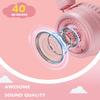 Bywulanda Upgrade USB Type C Kids Headphone for School, 94dB Safe Volume Limited, HD Stereo Sound, Foldable Lightweight On-Ear Headphones for Boys/Girls/Students/Tablet/Travel(Light Pink) view 3