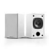 Elimavi Passive Bookshelf Speakers for Home Theater Surround Sound, Satellite Stereo Speakers with Classic Wood Grain for Record Player/Computer/TV, Wall Mountable, Cable Included, White view 1