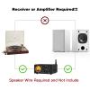 Elimavi Passive Bookshelf Speakers for Home Theater Surround Sound, Satellite Stereo Speakers with Classic Wood Grain for Record Player/Computer/TV, Wall Mountable, Cable Included, White view 2