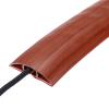 MECCANIXITY Floor Cord Cover 4ft, Extension Cord Hider for Floor Cable Management Wire Covers Protector Prevent Cable Trips 0.47" W x 0.24" H, Walnut view 1