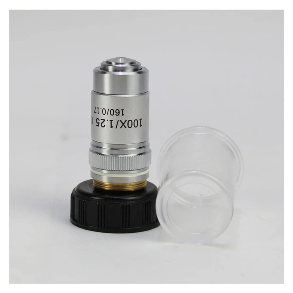 JOEBO Microscope Kit 4X 10X 20X 40X 60X 100X 195 Microscope Objective Lens Achromatic Objective Parts Microscope Lens Adapters(100X)