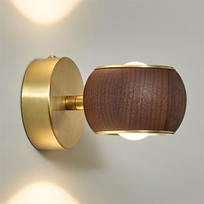 Wooden LED l Sconce Rotatable l Lamp nut l Mounted Reading Light, 10W Brass l Light Study Room Wood l Sconce, l Lighting Fixtures for Reading