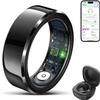 2025 Smart Ring with Air Gesture Control,Heart Rate&Sleep Monitor -Stylish Fitness Ring for Men&Women,IP68 Waterproof,Activity Tracker Records Steps Distance,Compatible with Android&iOS (Black, 10#) view 1