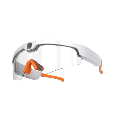 MIUXGIO Smart Glasses with Camera, Video Camera Glasses with TF Card, Recording Glasses for Driving Riding Training VX15 (White-Frame-White-Lenses)