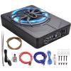800W 10" Slim Under Seat Car Subwoofer, Car Audio Subwoofers Built-in Amplifier, Powered Truck Subwoofer with Blue LED Ambient Light, New Upgraded Deep Bass for Compact Car/Truck Audio System view 1
