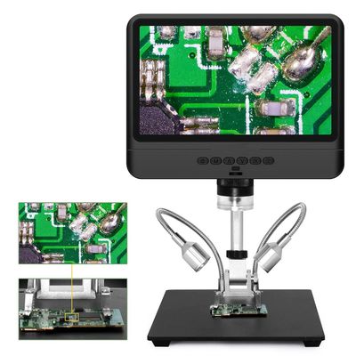 CELENATURE 1200x Magnification Digital Microscope, 12MP Resolution, Wired Remote, Adjustable Lights, 8.5 Inch Screen, for Coin PCB Circuit Repair