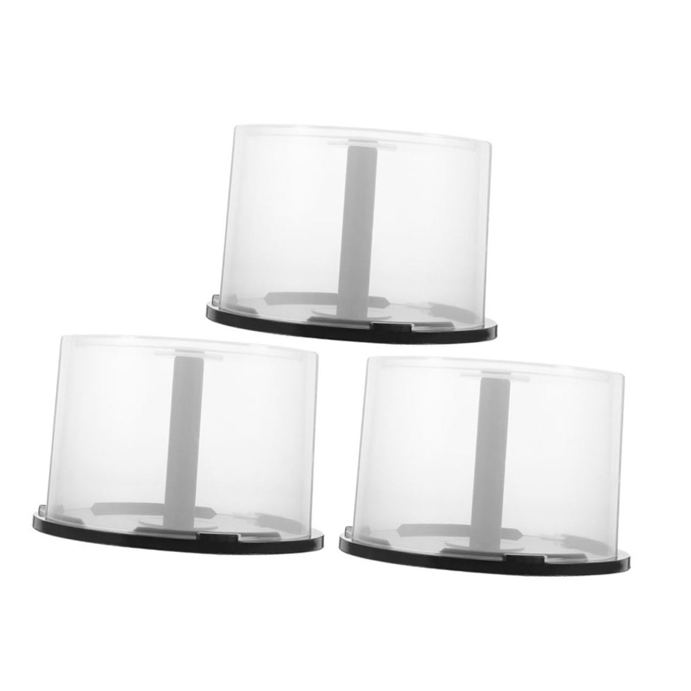 VOSAREA CD DVD Storage Bucket 3pcs Round Organizer for 50 Discs Stackable Plastic Storage Case Portable Empty Container for Media and Movies