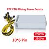 AMSOH 2000W 2500W Quality BTC 2U Mining Power Supply ETH Rig Miner S9 S7 L3+ Low Power Consume(2000W) view 2
