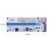 FULNES 100PCS LED 008S PCI-E Riser Card PCI Express 1X to 16X 60CM USB 3.0 Cable 4Pin 6Pin 15Pin SATA Power for GPU Video Card(Blue 0.6M) view 3