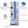FULNES 100PCS LED 008S PCI-E Riser Card PCI Express 1X to 16X 60CM USB 3.0 Cable 4Pin 6Pin 15Pin SATA Power for GPU Video Card(Blue 0.6M) view 4