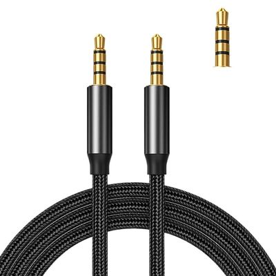 bodateng 3.5mm to 3.5 mm Aux Cable TRS TRRS for Mobile Headphones Car HiFi Music Stereo Sound Ja-ck Auxiliary Audio Cord 1m 2m Long(TRRS Black,1m)
