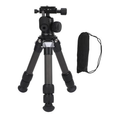 Tabletop Tripod Foldable Carbon Fiber 13lb with 360 Ball Head 1/4inch Screw Desktop Mini Tripod for Live Travel DSLR Camera