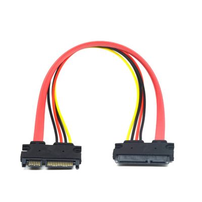 KAPPDE 30CM 50CM 7+15 22Pin Male to Female Serial ATA Data Power Cable 22 Pin SATA Extension Cord for 2.5'' 3.5'' HDD SSD(0.5M)
