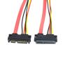 KAPPDE 30CM 50CM 7+15 22Pin Male to Female Serial ATA Data Power Cable 22 Pin SATA Extension Cord for 2.5'' 3.5'' HDD SSD(0.5M) view 2