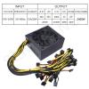 BUDAY 2400W Mining Power Supply 8GPU for ETH Bitcoin Ethereum Miner with Auto- Temperature Control Fan PSU,Bold Graphics Card Line view 4