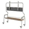 EKDJSN Mobile TV Stand, Mobile TV Cart with AV Shelf, Rolling Floor TV Stand on Wheels, TV Stand Mount with Height Adjustment, Universal TV Floor Stand, for Bedroom, Office(Silver,90cm/35.4in) view 1