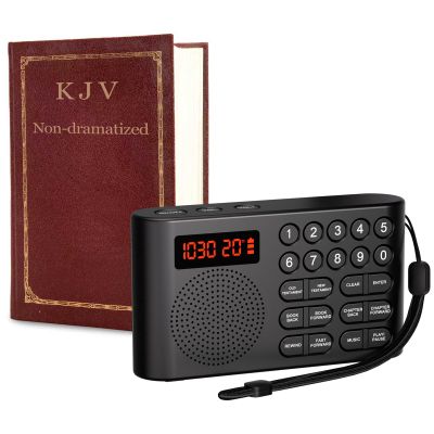 ClaspVital KJV Audio Bible Player, King James Version Talking Electronic Bible, Portable Bible Player Device New & Old Testament, Gifts for Seniors, Blinders, Children