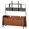 EKDJSN Mobile TV Stand on Wheels, Rolling TV Cart with Storage Cabinet, Mobile TV Cart with Cable Hole, Rolling Floor TV Stand, Universal TV Mount Stand, for Bedroom, Office(Brown) view 1