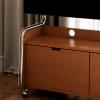 EKDJSN Mobile TV Stand on Wheels, Rolling TV Cart with Storage Cabinet, Mobile TV Cart with Cable Hole, Rolling Floor TV Stand, Universal TV Mount Stand, for Bedroom, Office(Brown) view 3