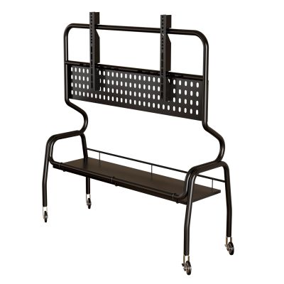EKDJSN Rolling TV Stand, Mobile TV Cart with AV Shelf, Mobile TV Stand with Lockable Wheels, TV Height Adjustable, Universal Floor TV Stand Mount, for Bedroom, Living Room, Office(Black,120x35x120cm)
