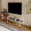 EKDJSN Rolling TV Stand, Mobile TV Cart with AV Shelf, Mobile TV Stand with Lockable Wheels, TV Height Adjustable, Universal Floor TV Stand Mount, for Bedroom, Living Room, Office(Black,120x35x120cm) view 2